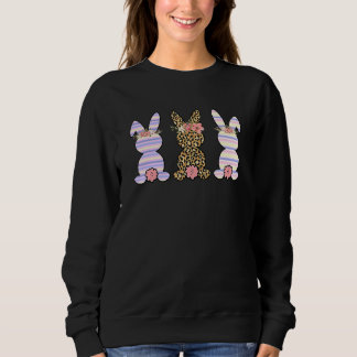 Sweatshirt Lapin Squad Leopard Plaid Lapin Oeufs Rabbit Easte