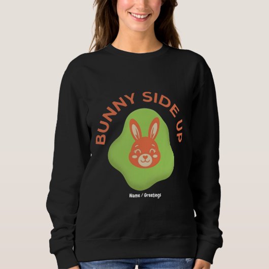 Sweatshirt Lapin sur le dos Design graphique rétro d'oeuf de  (Devant)