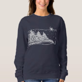 Sweatshirt L'art Abstrait de Noël blanc à porter (Devant)