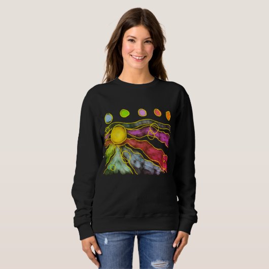 Sweatshirt L'art Abstrait funky à porter (Devant entier)