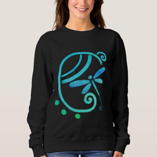 Sweatshirt L'art de la libellule bleue Abstrait (Devant)