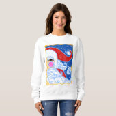 Sweatshirt L'art de Noël Abstrait de Père Noël à porter (Devant entier)