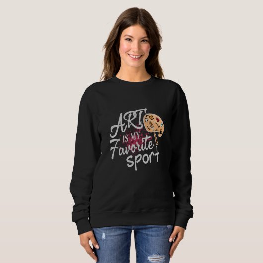 Sweatshirt L'art est mon sport favori Splash rouge (Devant entier)