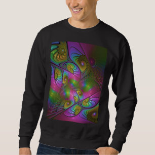 Sweatshirt L'art fractal abstrait trippy lumineux coloré
