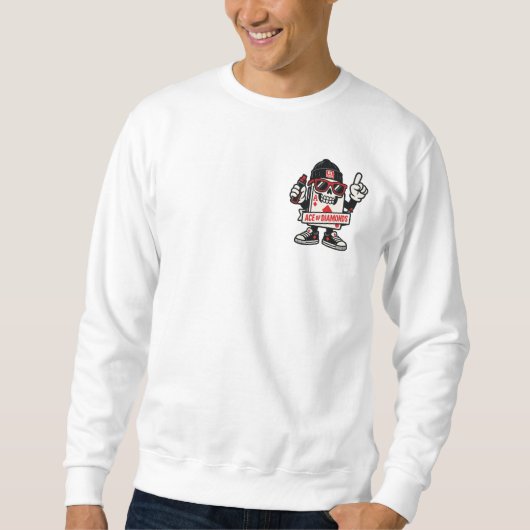 Sweatshirt L'As de la Mascotte de rue Diamonds — Édition à ro (Devant)