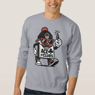 Sweatshirt L'As des Clubs Street Mascot — Poker Grind Crew