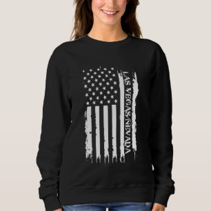 Sweatshirt Las Vegas Nevada États-Unis en détresse avec US Fl