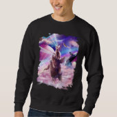 Sweatshirt Laser Eyes Space Chat sur Sloth Llama Rainbow (Devant)
