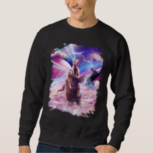 Sweatshirt Laser Eyes Space Chat sur Sloth Llama Rainbow