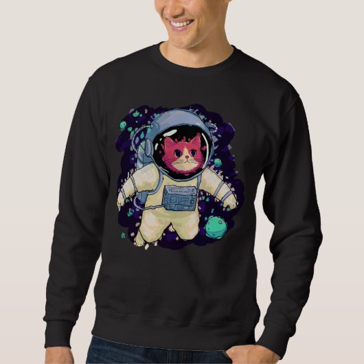 Sweatshirt L'astronaute Chat coloré (Devant)