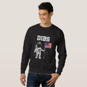 Sweatshirt L'Astronaute De Dibs Moon Us Drapeau Américain 4 J (Devant entier)