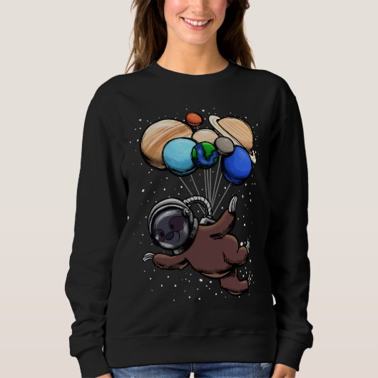 Sweatshirt L'astronaute Sloth Space Stars Cute Lazy Animals G (Devant)