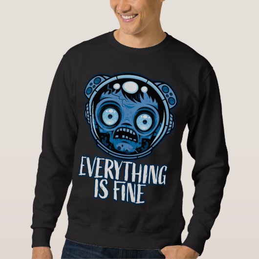 Sweatshirt L'astronaute zombie va bien (Devant)