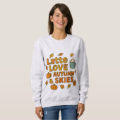 Sweatshirt Latte Love Automne Ciel Automne - Cosy Café Pumpki (Devant entier)