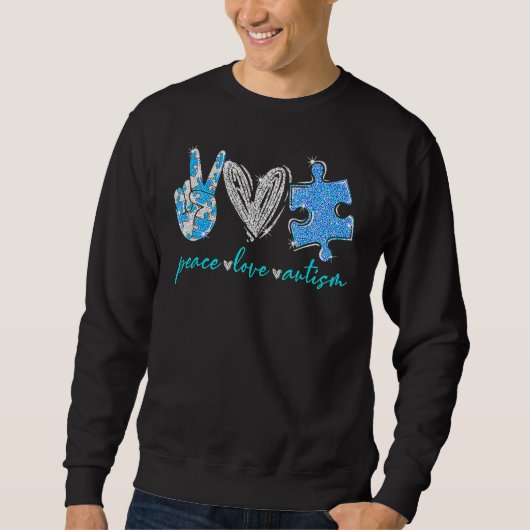 Sweatshirt L'autisme de l'amour de la paix (Devant)