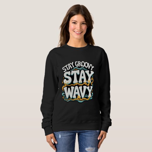 Sweatshirt Lava Lamp Retro Aesthetic Psychedelic Groovy Vibes (Devant entier)