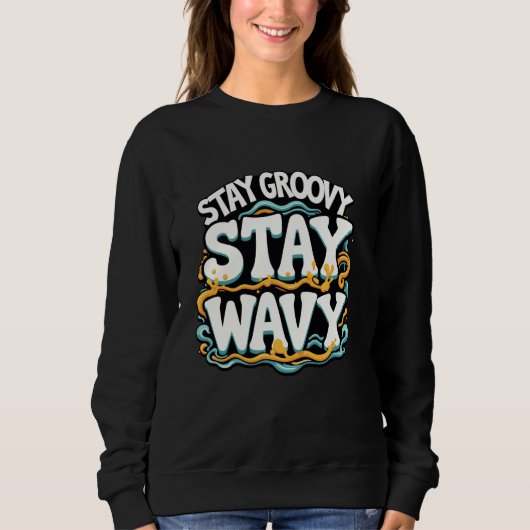 Sweatshirt Lava Lamp Retro Aesthetic Psychedelic Groovy Vibes (Devant)