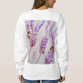 Sweatshirt Lavande Bee Happy Herb Aquarelle Flower (Dos)