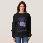 Sweatshirt Lavender Pot Vase Butterfly  Beautiful Flower (Devant entier)