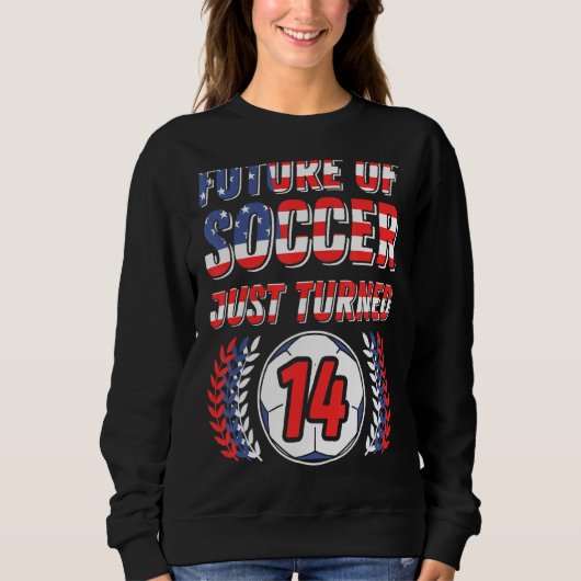 Sweatshirt L'Avenir Du Football Vient De Tourner 14 Anniversa (Devant)