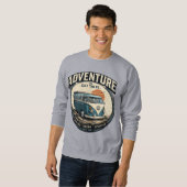 Sweatshirt L'Aventure Est Là-Bas – Graphique de Fourgonnette (Devant entier)