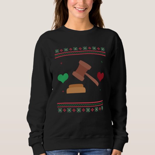 Sweatshirt Lawyer Ugly Christmas Sweater Judge Attorney (Devant)