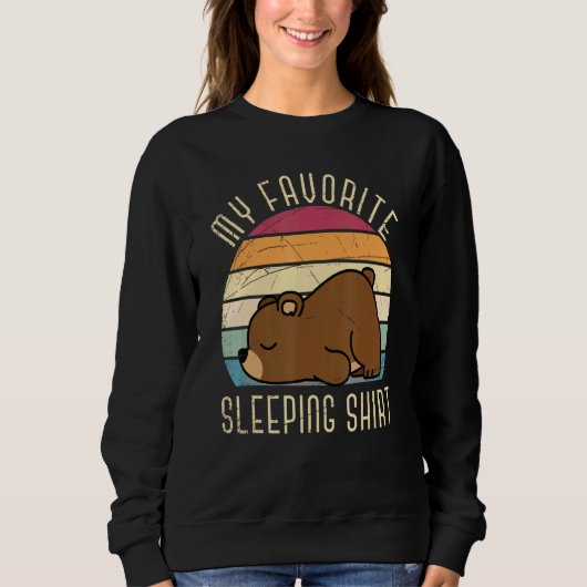 Sweatshirt Lazy Animal Sleepy Ours Late Riser Sleeping Forest (Devant)