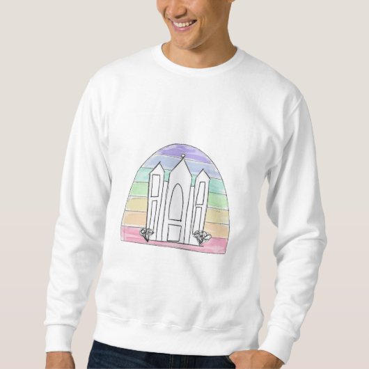 Sweatshirt LDS Salt Lake City Temple arc-en-ciel couchant mor (Devant)