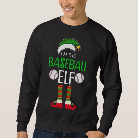 Sweatshirt Le Baseball Elf Sport Correspondant Famille Noël G (Devant)