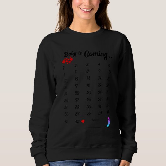 Sweatshirt Le Bébé Vient Calendrier Pregnan (Devant)