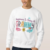 Sweatshirt Le bonheur est d'être Grammy Floral (Devant)