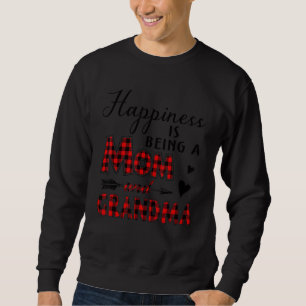 Sweatshirt Le Bonheur Est D'Être Une Maman Et Grand-Mère Plai
