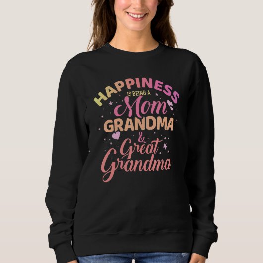 Sweatshirt Le Bonheur Est D'Être Une Maman Grand-Mère Et Gran (Devant)