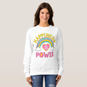 Sweatshirt Le bonheur est Power Rainbow (Devant entier)