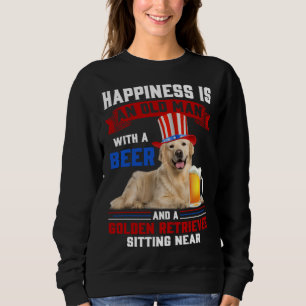 Sweatshirt Le bonheur est un vieil homme avec une bière et un
