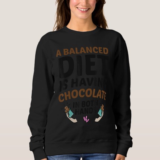 Sweatshirt Le cacao - Une alimentation équilibrée a le chocol (Devant)