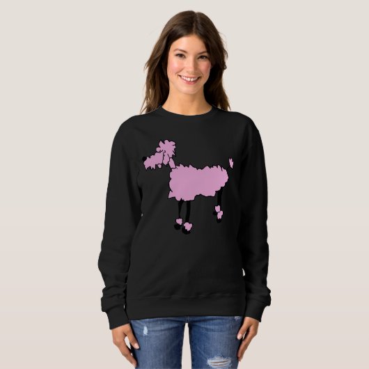 Sweatshirt Le caniche rose Wonky (Devant entier)