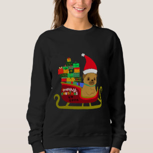 SWEATSHIRT LE CARLIN PÈRE NOËL CUTE ET AMUSANT VIENT À LA VIL