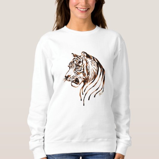 Sweatshirt Le chandail de chocolat de tigre des femmes (Devant)