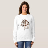 Sweatshirt Le chandail de chocolat de tigre des femmes (Devant entier)