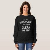 Sweatshirt Le changement climatique aide plus d'abeilles Plan (Devant entier)
