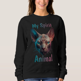 Sweatshirt Le chat Sphynx est mon animal spirituel Maman chat