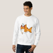 Sweatshirt Le chat tigre comme requin dans l'eau.PNG (Devant entier)