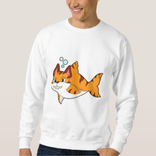 Sweatshirt Le chat tigre comme requin dans l'eau.PNG