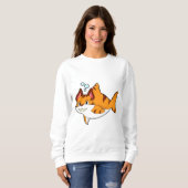 Sweatshirt Le chat tigre comme requin dans l'eau.PNG (Devant entier)