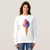 Sweatshirt Le cône de glace classique vibrant de SlipperyJoe' (Devant entier)