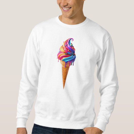 Sweatshirt Le cône de glace classique vibrant de SlipperyJoe' (Devant)