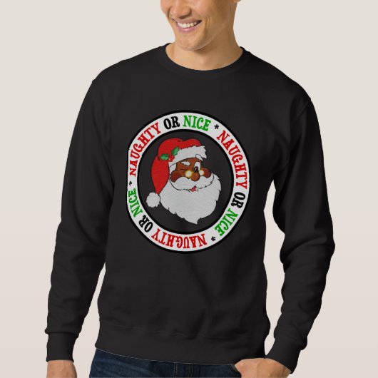 Sweatshirt Le cru a dénommé l'image noire de Père Noël (Devant)