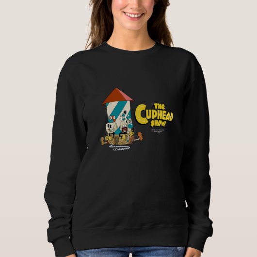 Sweatshirt Le Cuphead Show Cuphead et Mugman tee-shirt fusée (Devant)