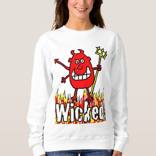 Sweatshirt Le diable méchant avec la conception des flammes (Devant)